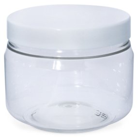 Pots transparents 200 ml couvercle blanc