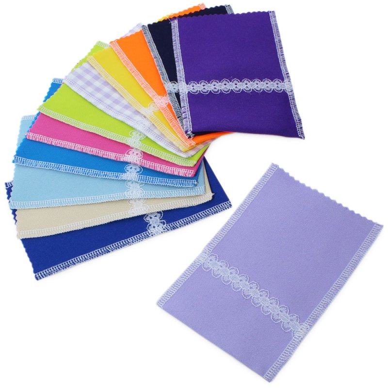 Saquinhos de tecido colorido com renda fina - 1
