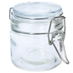 Frasco de vidro de 100 ml com fechamento hermetico Frasco de vidro de 100 ml com fechamento hermetico