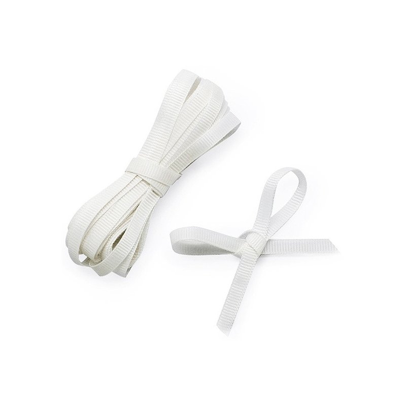 Cinta grosgrain blanca de 1 cm