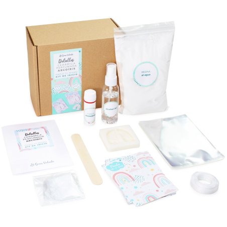 Kit todo incluido para hacer detalles de ceramica perfumada arcoiris