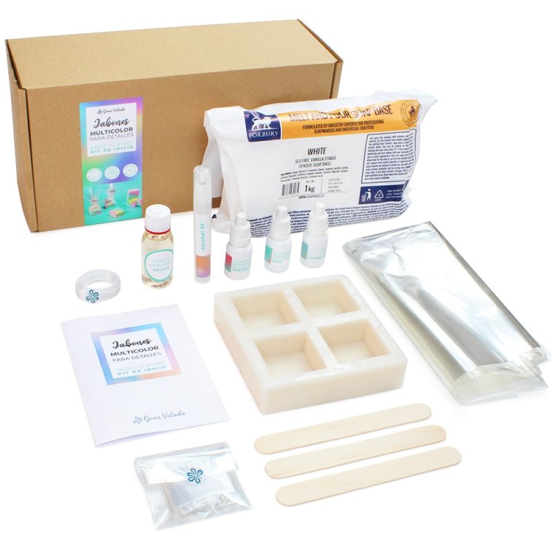 Kit como fazer sabonetes multicoloridos para detalhes. Materiales e instruções - 2