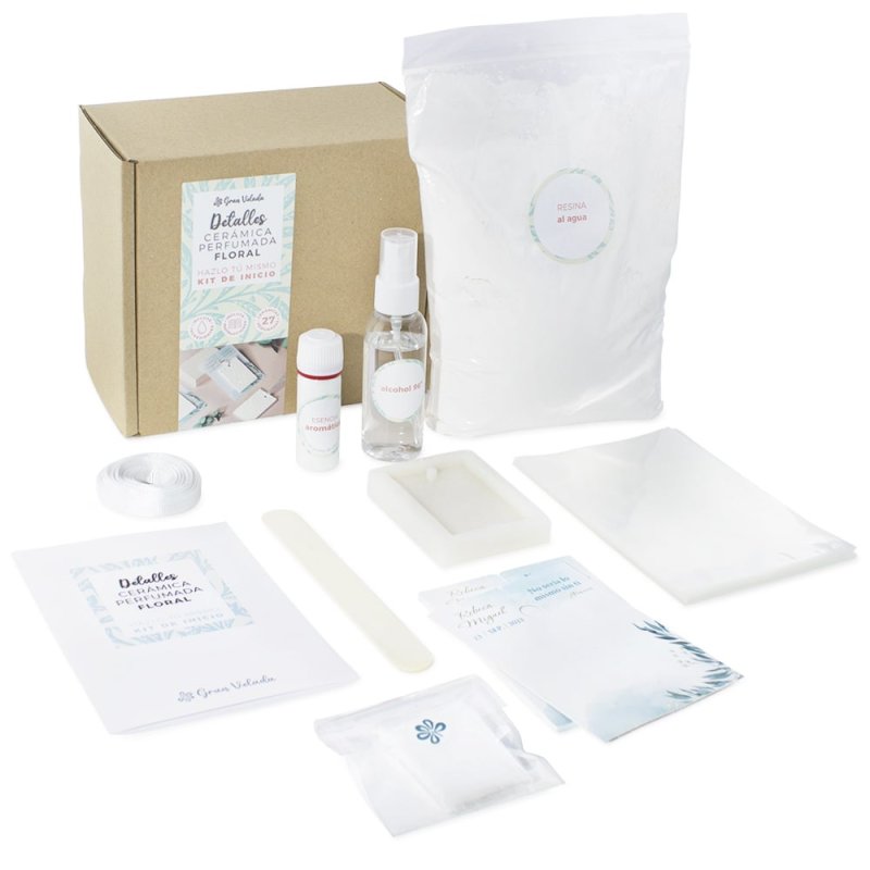 Kit como fazer detalhes de ceramica perfumada floral. Materiais e instruções - 2