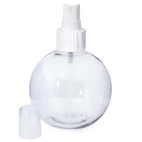 Botella 250 ml PET sphere con pulverizador blanco Botella 250 ml PET sphere con pulverizador blanco