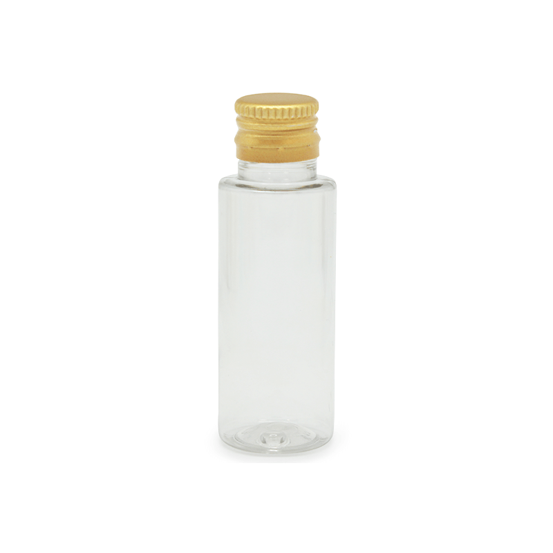 Flacon cylindrique pet 30 ml bouchon à vis doré en gros - 2