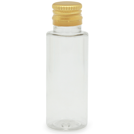 Flacon cylindrique pet 30 ml bouchon à vis doré en gros - 2