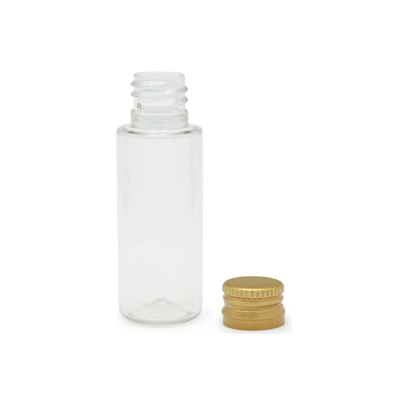 Flacon cylindrique pet 30 ml bouchon à vis doré en gros - 3