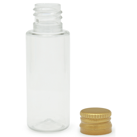 Flacon cylindrique pet 30 ml bouchon à vis doré en gros - 3