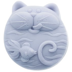 Molde jabón gato goloso con pez Molde jabón gato goloso con pez