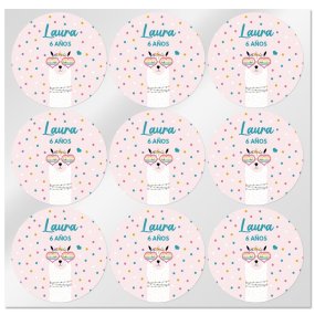 Autocollants personnalisés lama ronds grands Autocollants personnalisés lama ronds grands