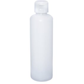 Garrafa PP translucida 250 ml tampa flip-top branca