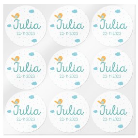Autocolantes personalizados nuvens e pássaro pequenos Autocolantes personalizados nuvens e pássaro pequenos