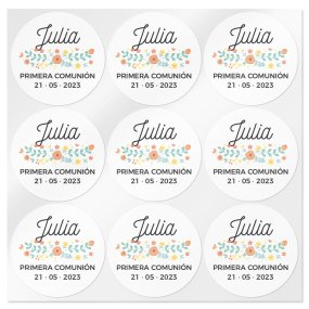 Pegatinas personalizadas con flores transparentes pequeñas Pegatinas personalizadas con flores transparentes pequeñas