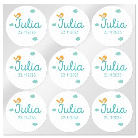 Adesivos nuvens e pássaro grandes e redondos personalizados Adesivos nuvens e pássaro grandes e redondos personalizados