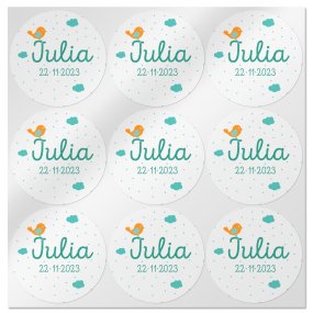 Pegatinas personalizadas nubes y pajaro transparentes grandes Pegatinas personalizadas nubes y pajaro transparentes grandes