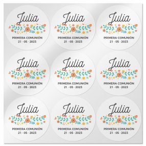 Pegatinas personalizadas con flores grandes Pegatinas personalizadas con flores grandes