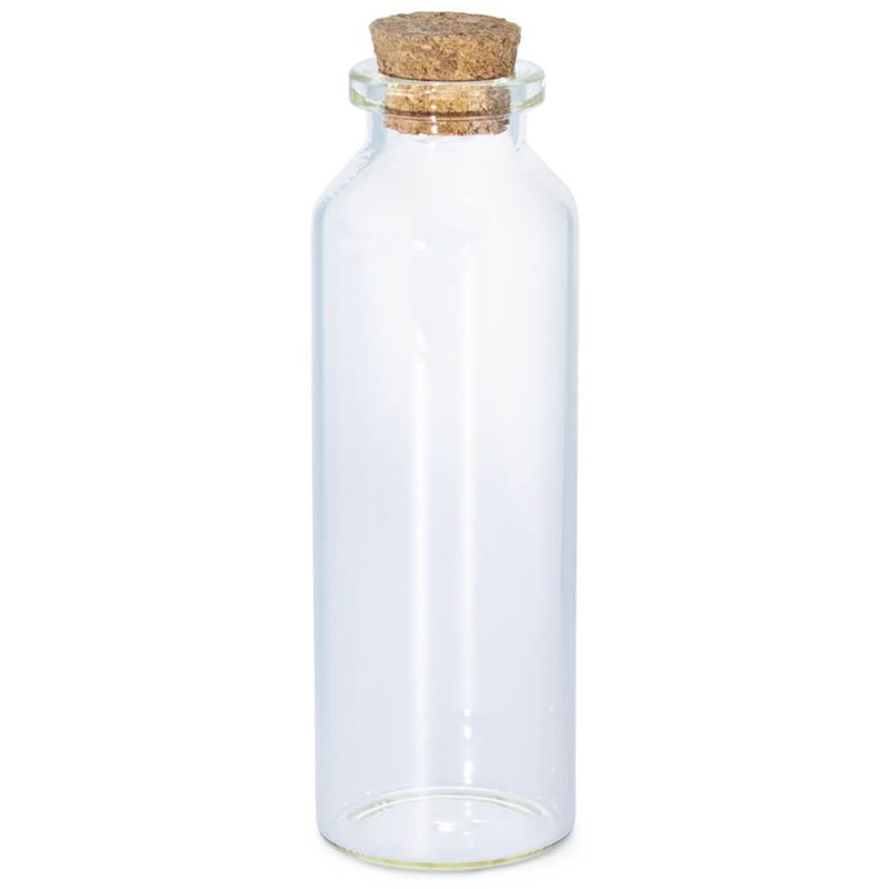 Botella de 32 ml de cristal con tapón de corcho