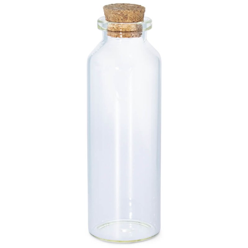 Frasco de vidro de 32 ml com rolha de cortiça