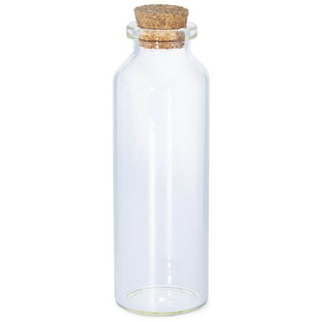 Frasco de vidro de 32 ml com rolha de cortiça