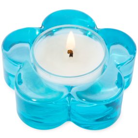 Porta-velas flor de vidro colorido