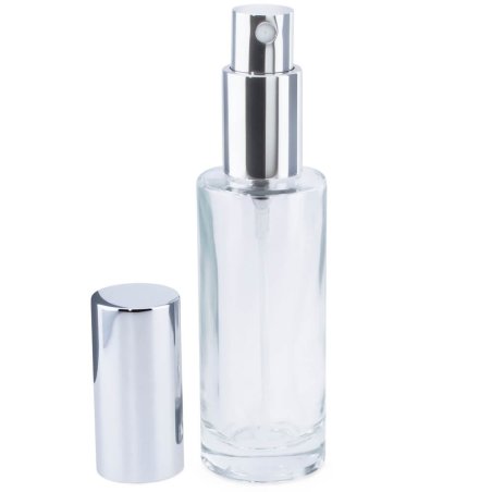 Envase perfume 30 ml redondo spray plata