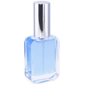 Frasco de vidrio Azul opaco con pulverizador blanco o negro