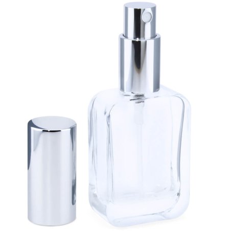 Envase vacio perfume 30 ml rectangular pulverizador plata