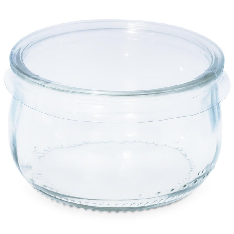 Verre de yogourt en verre vide avec couvercle transparent - 1