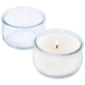 Verre de yogourt en verre vide avec couvercle transparent Verre de yogourt en verre vide avec couvercle transparent