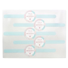 Adesivos florais para velas em copo