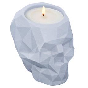 Molde calavera geometrica recipiente para velas Molde calavera geometrica recipiente para velas