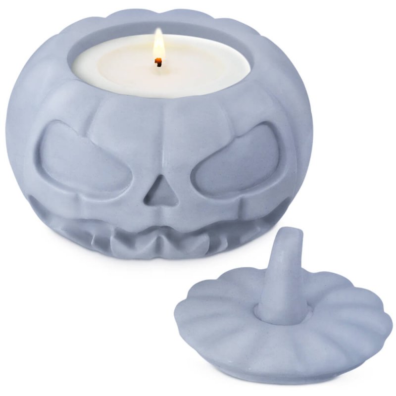 Molde calabaza de Halloween recipiente con tapa para velas