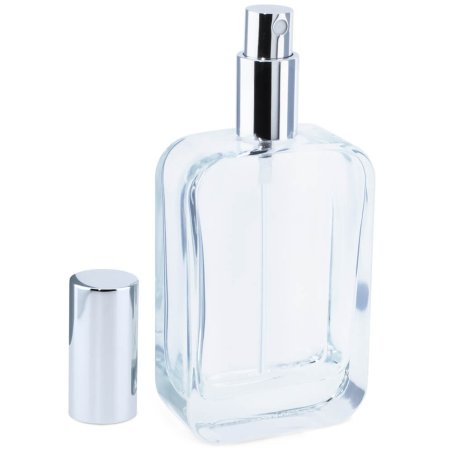Envase vacio perfume 100 ml rectangular pulverizador plata por mayor