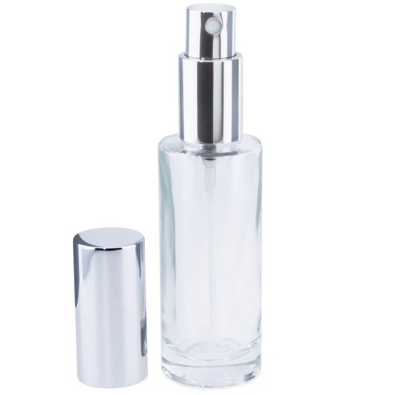 Envase perfume 30 ml redondo spray plata por mayor