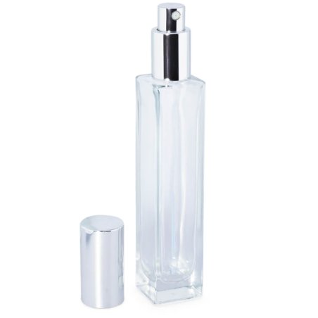 Frasco cristal perfume 50 ml alto pulverizador plateado por mayor