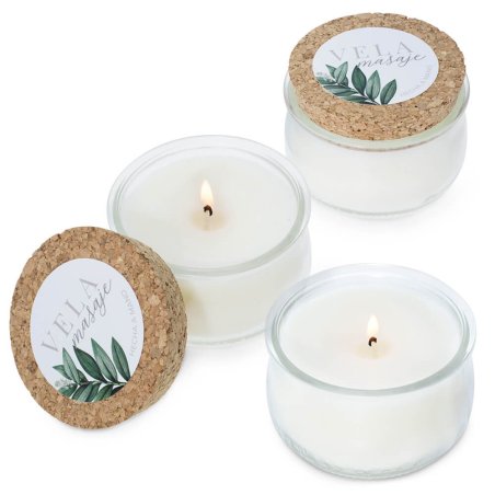 Kit como hacer velas de masaje con tapa de corcho