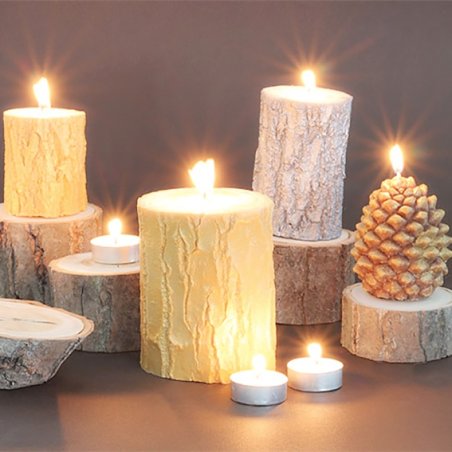 Moldes silicona tronco de arbol para velas IDY
