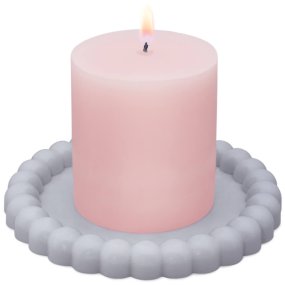 Molde plato con perlas base para velas Molde plato con perlas base para velas