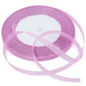Cinta brillante rosa y plata de 7 mm Cinta brillante rosa y plata de 7 mm