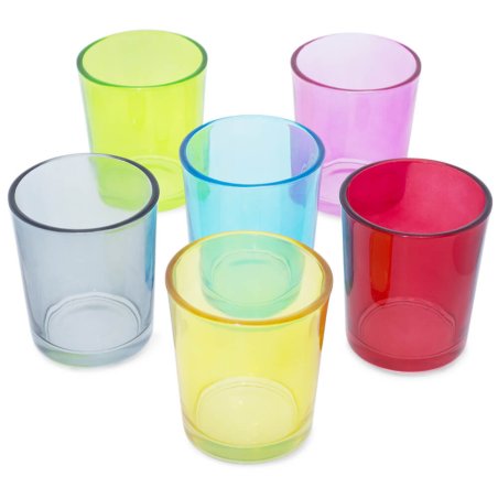 Pack 6 vasos pequeños de cristal de colores