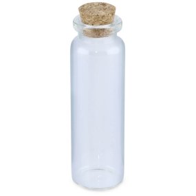 Frasco de vidro de 18 ml com rolha de cortiça