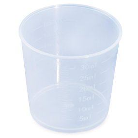 Mini vaso medidor 30 ml de plastico