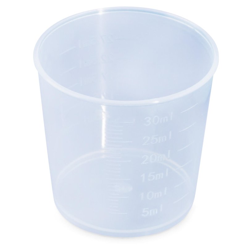 Mini vaso medidor de 30 ml de plastico