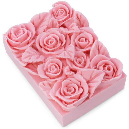 Molde retangular com rosas