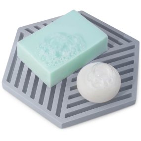 Molde saboneteira grande hexagonal listrada