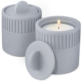 Molde recipiente a rayas con tapa para velas Molde recipiente a rayas con tapa para velas