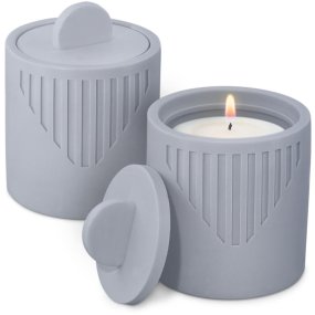 Molde recipiente triangulo estriado con tapa para velas Molde recipiente triangulo estriado con tapa para velas