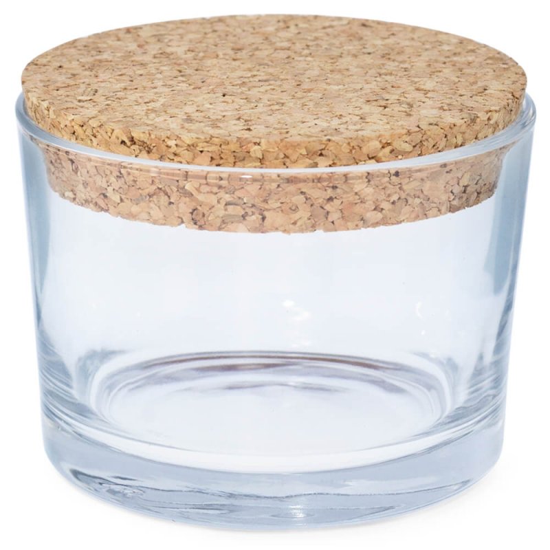 Copo de vidro de 205 ml com rolha de cortiça para velas - 1