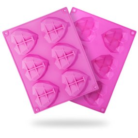 Molde 6 corazones diamante Molde 6 corazones diamante