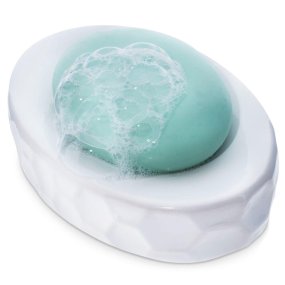 Porte-savon en céramique blanche